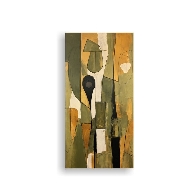 GENERICO - Lienzo Abstracto Siglo Medio Geo Pintura Al óleo 40x80 Cm