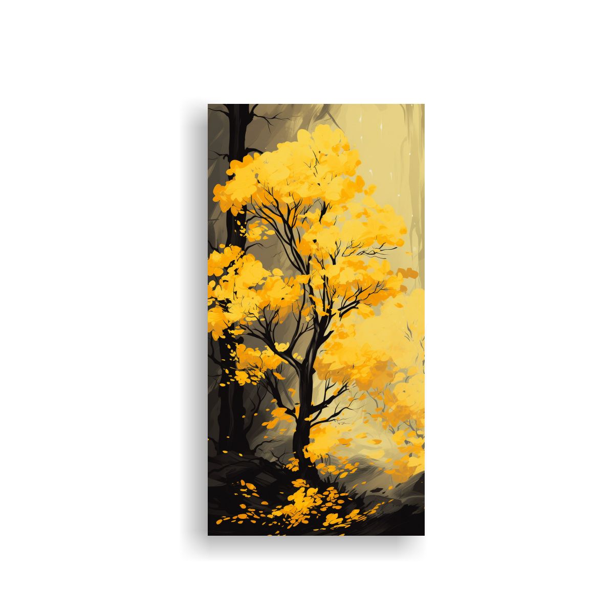 GENERICO - 1 Cuadro Tela Canvas Vision Bosque Amarillo 20x40 Cm