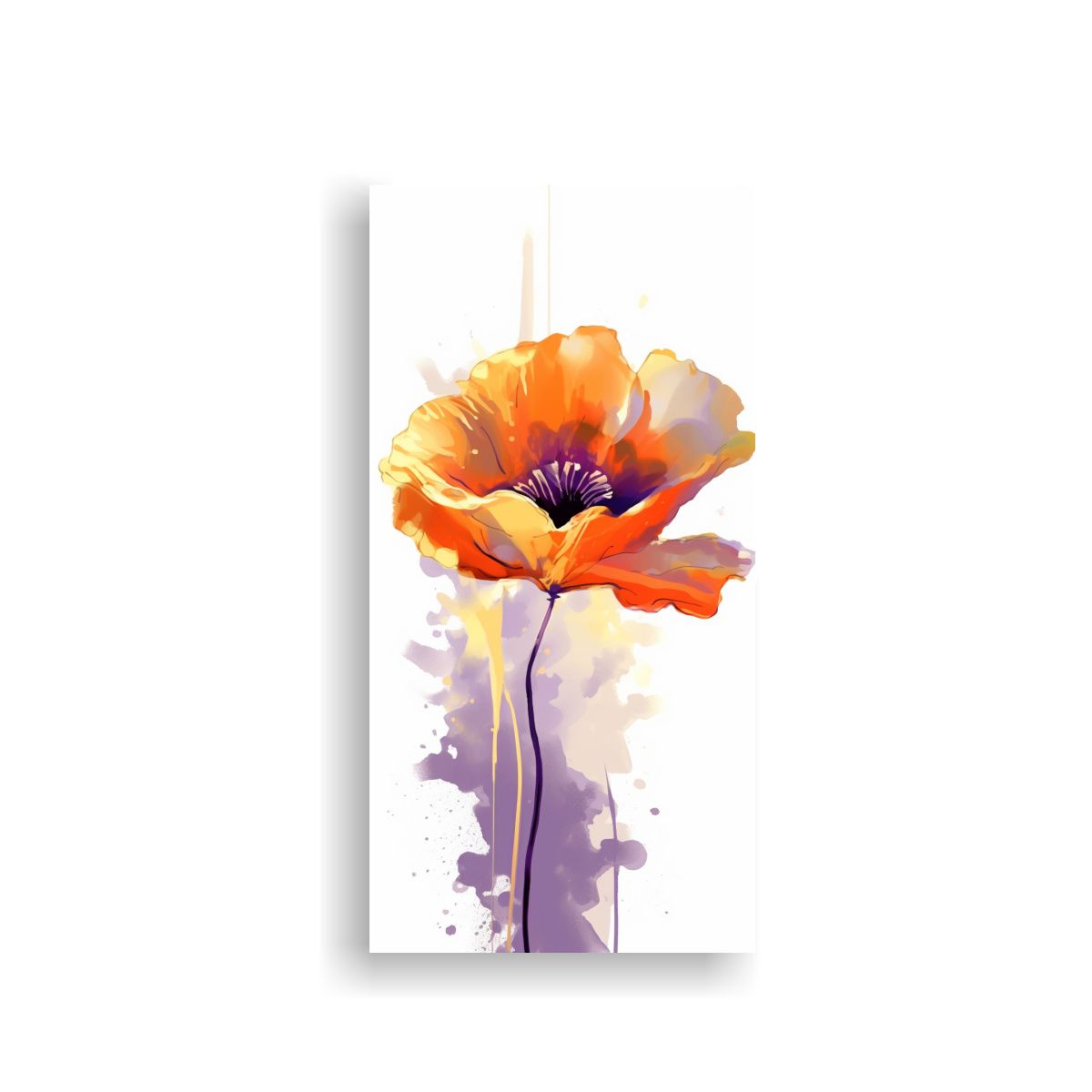 GENERICO - Cuadro Abstracto De Naranja Intenso En Lienzo 80x160 Cm