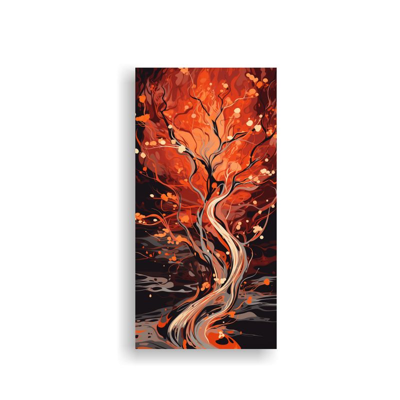 GENERICO - Pintura Decorativa Tono Refinado De Un árbol De 20x40 Cm