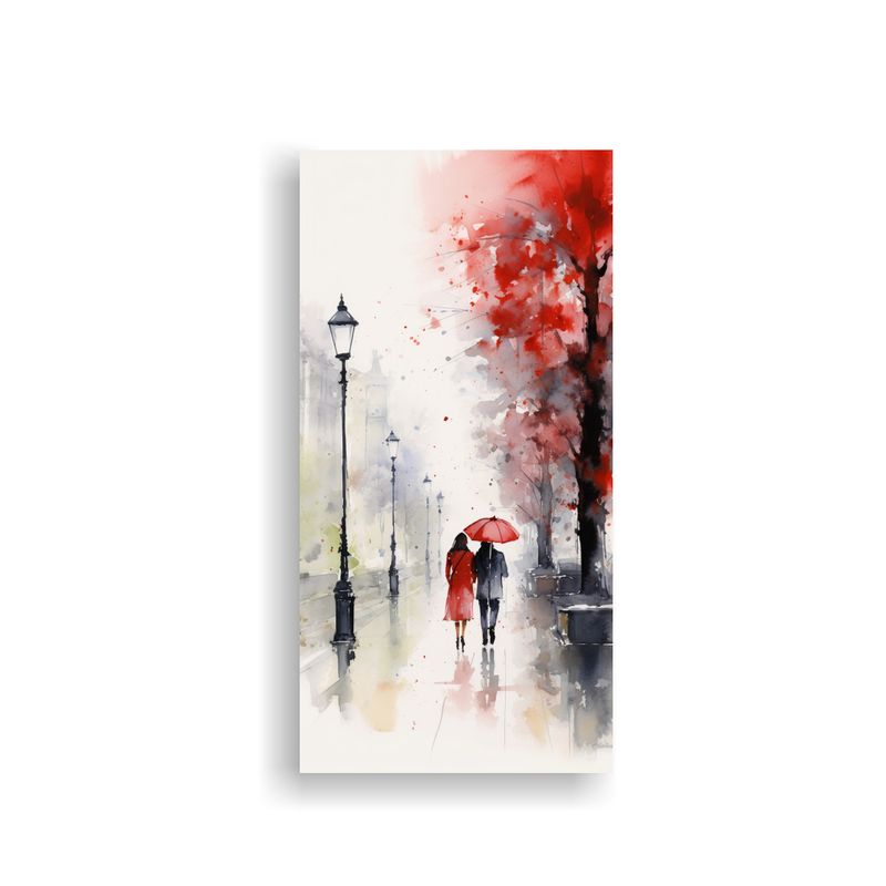 GENERICO - Paseo Innovador Bajo La Lluvia Con Paraguas Rojo 80x160 Cm