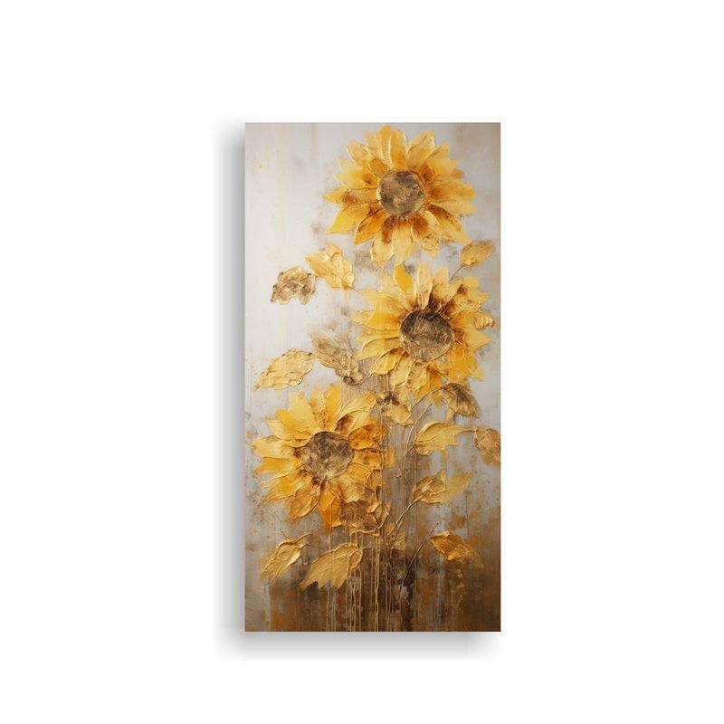 GENERICO - Lienzo Abstracto Para Cocina Con Girasoles 60x120 Cm