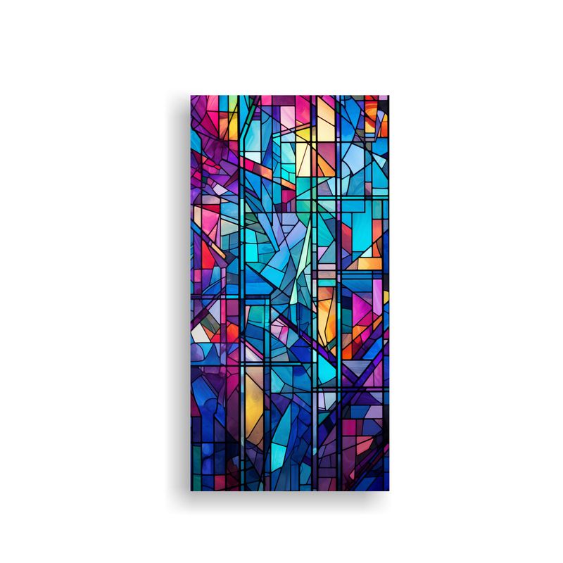GENERICO - Composición Abstracta Inspirada En Vitrales Con 60x120 Cm