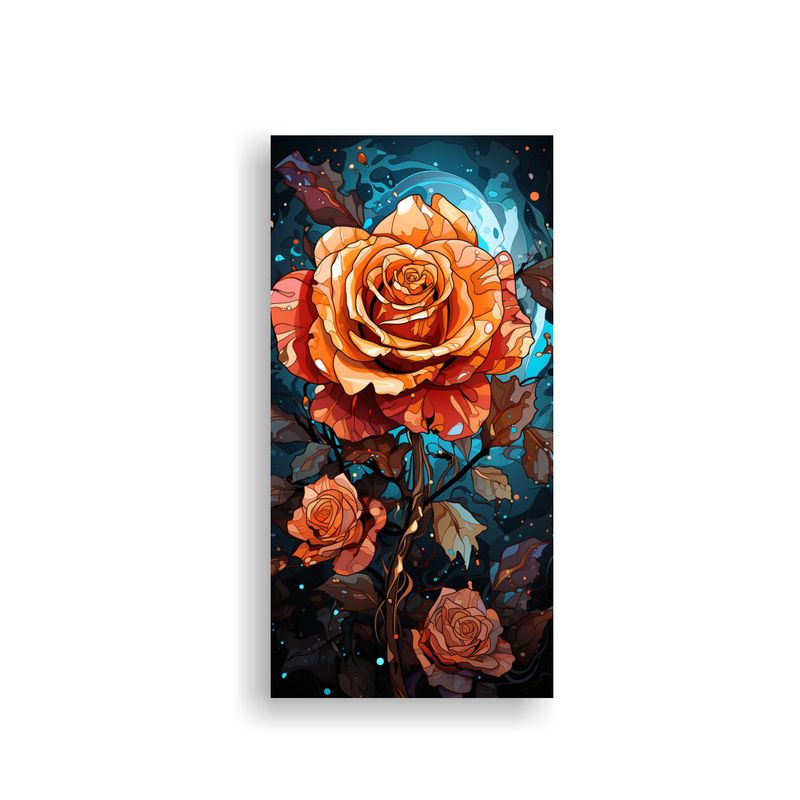 GENERICO - Pintura Decorativa Estilo Graffiti Con Rosa En 80x160 Cm