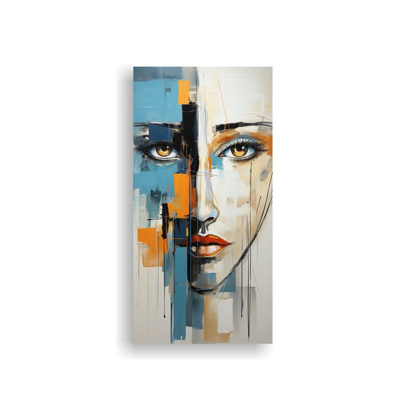 GENERICO - Pintura Abstracta De Formación De Rostro De 70x140 Cm