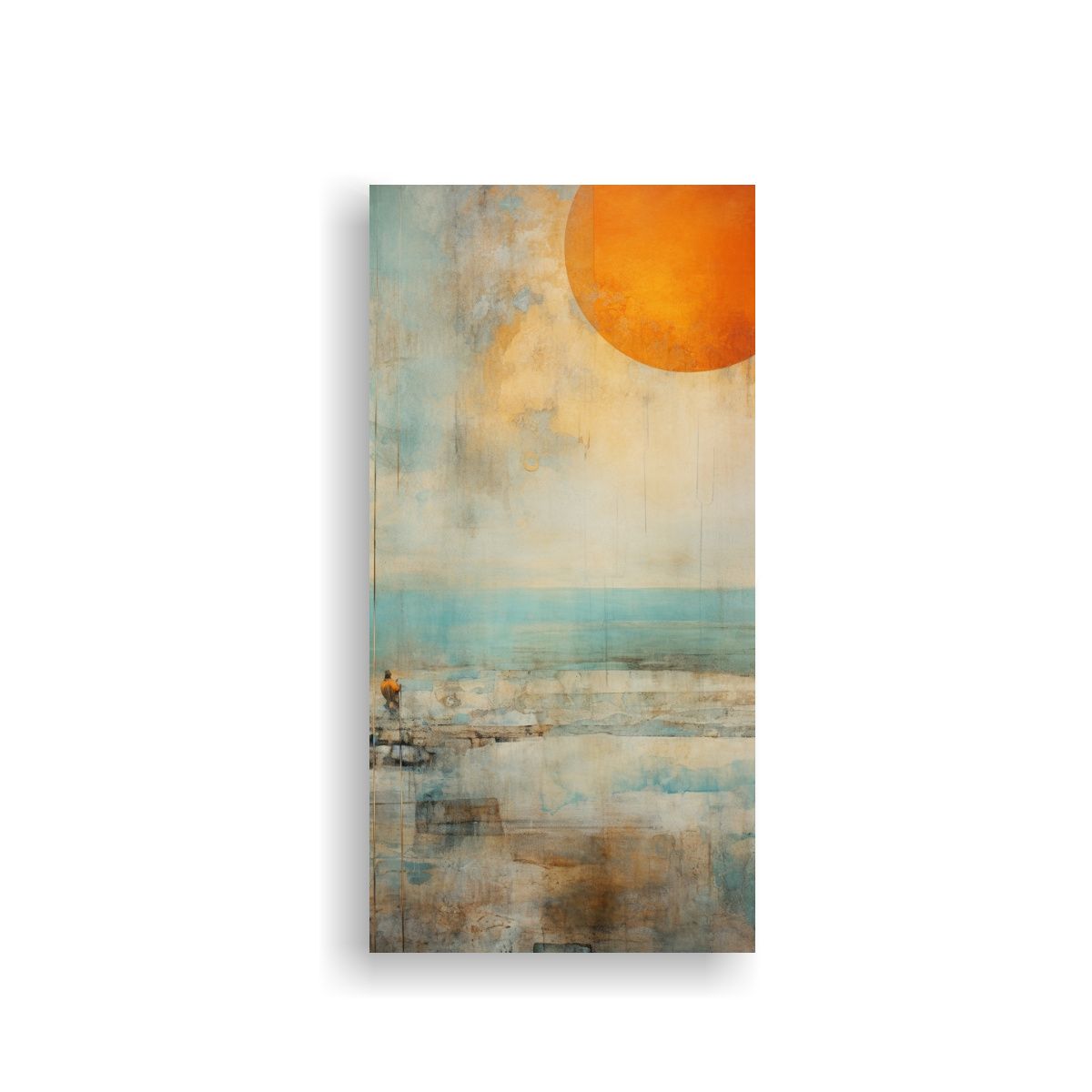 GENERICO - Pintura Acuarela Adorno Con Colores Naranja 20x40 Cm