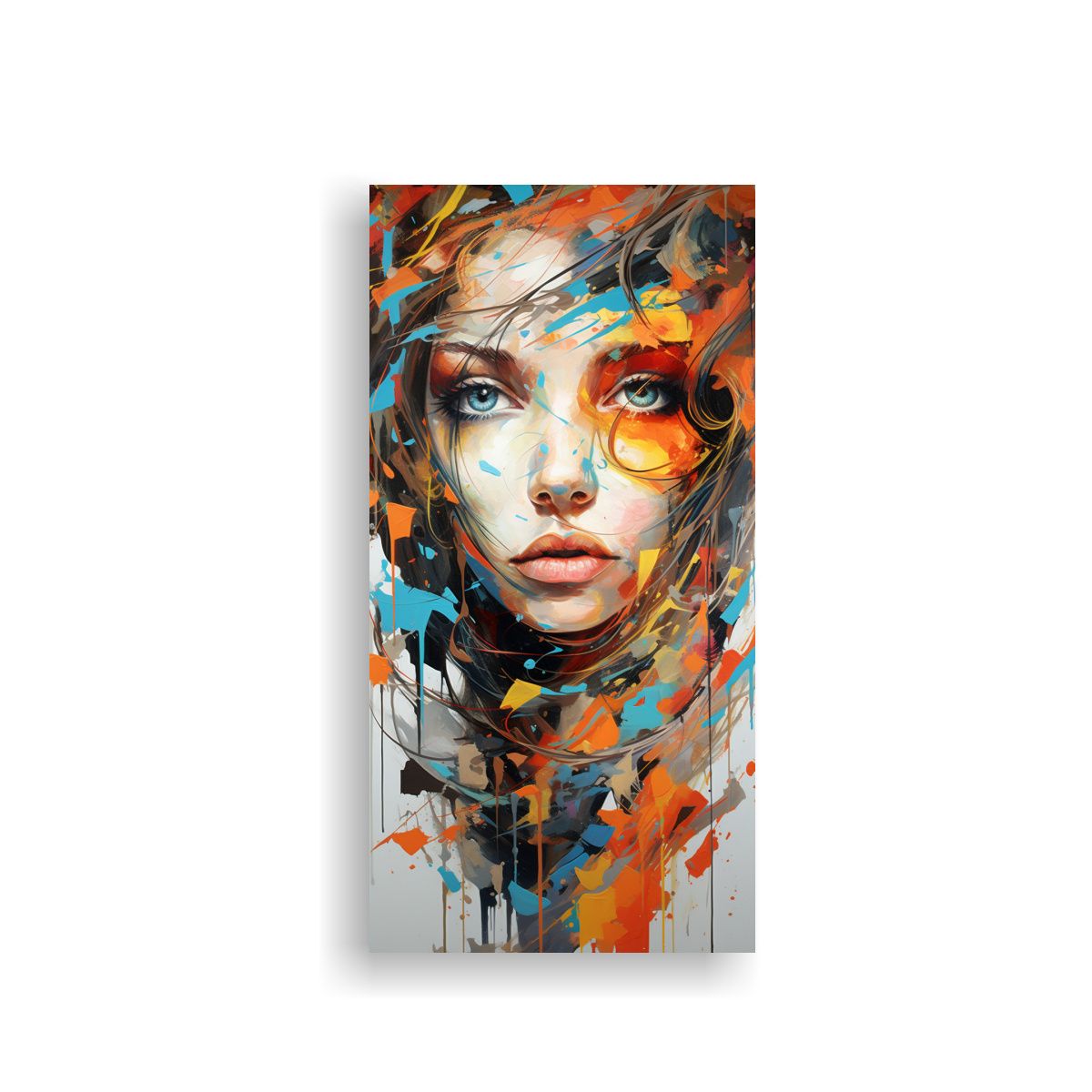 GENERICO - Pinturas Abstractas De Caras Con Flores En Lienzo 30x60 Cm