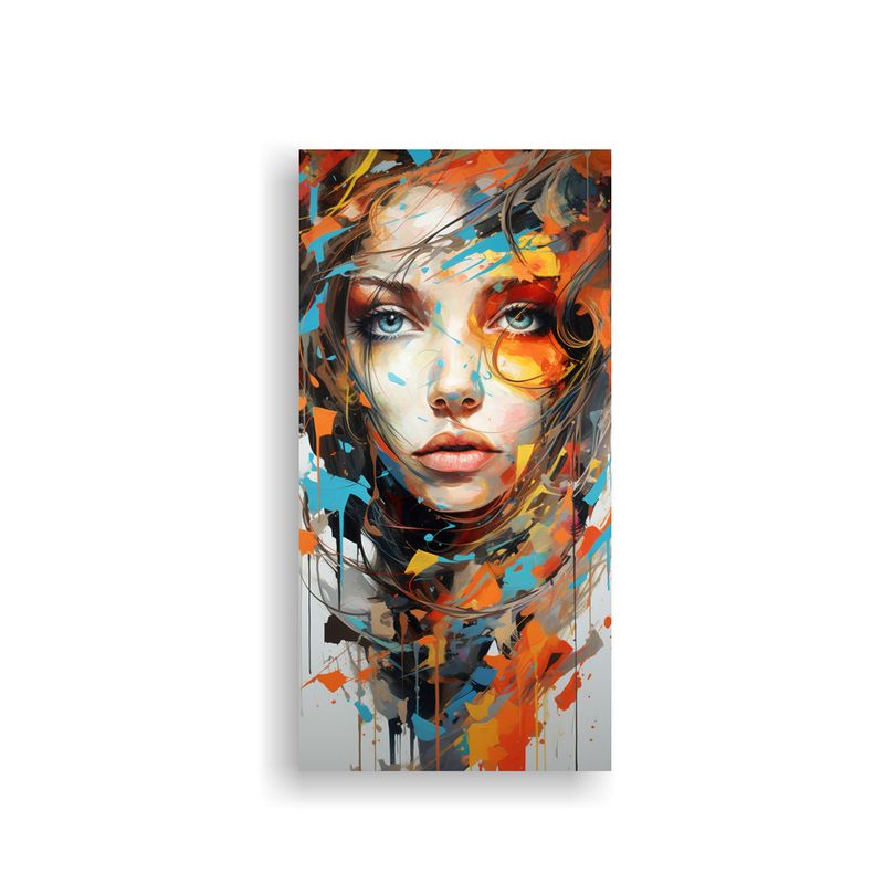GENERICO - Pinturas Abstractas De Caras Con Flores En Lienzo 30x60 Cm
