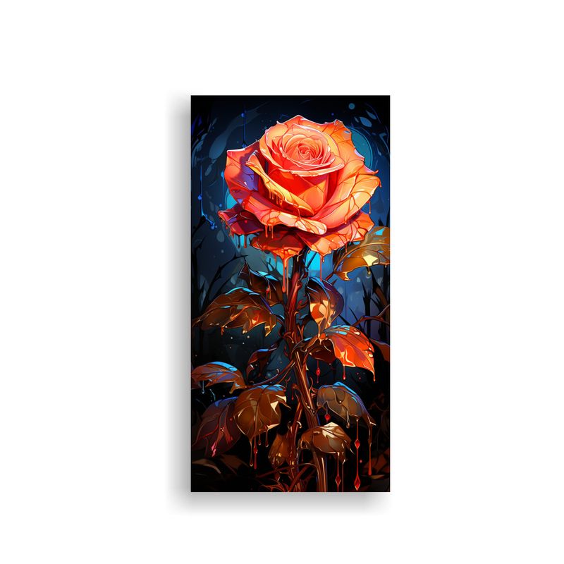 GENERICO - Arte De Pared Calidos Dibujo De Rosa Con Gotas 50x100 Cm