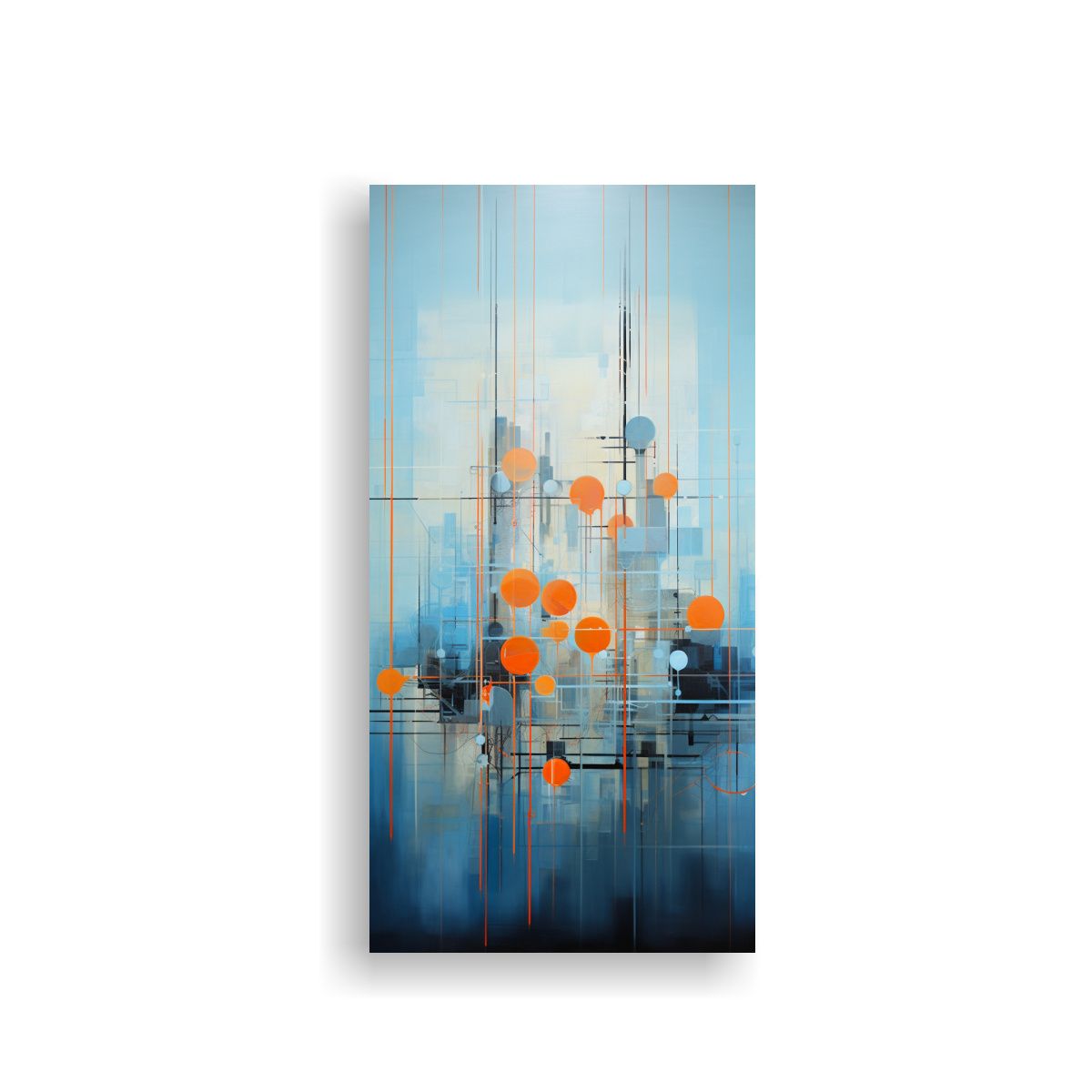 GENERICO - Pintura Abstracta De Arte De Pared En Azul Y 20x40 Cm