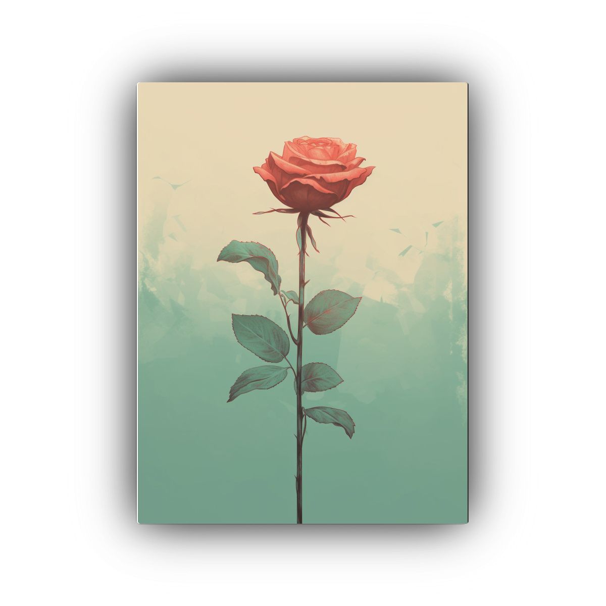 GENERICO - Tela En Bastidor Forma Combinación De Rosas Rojas 80x120 Cm