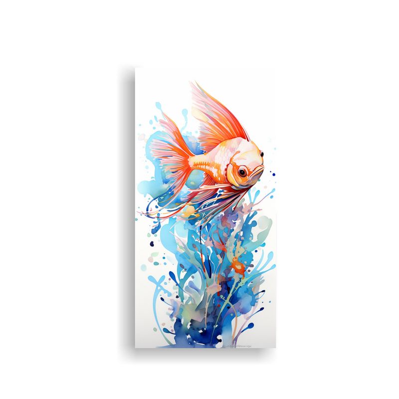 GENERICO - Cuadro Vertical Belleza A Angel Fish En Colores 70x140 Cm