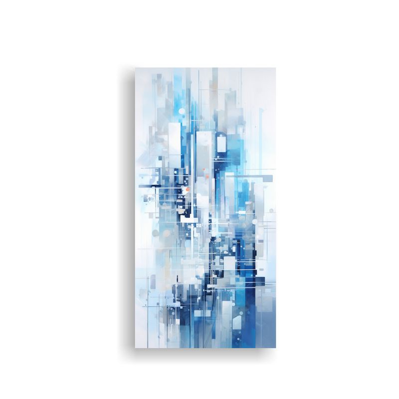GENERICO - Pintura Abstracta Ciudad Edificio Azul Y Blanco 60x120 Cm