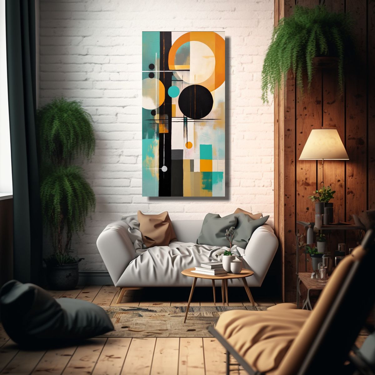 GENERICO - Pintura Abstracta Floral Conceptual Estilo 60x120 Cm