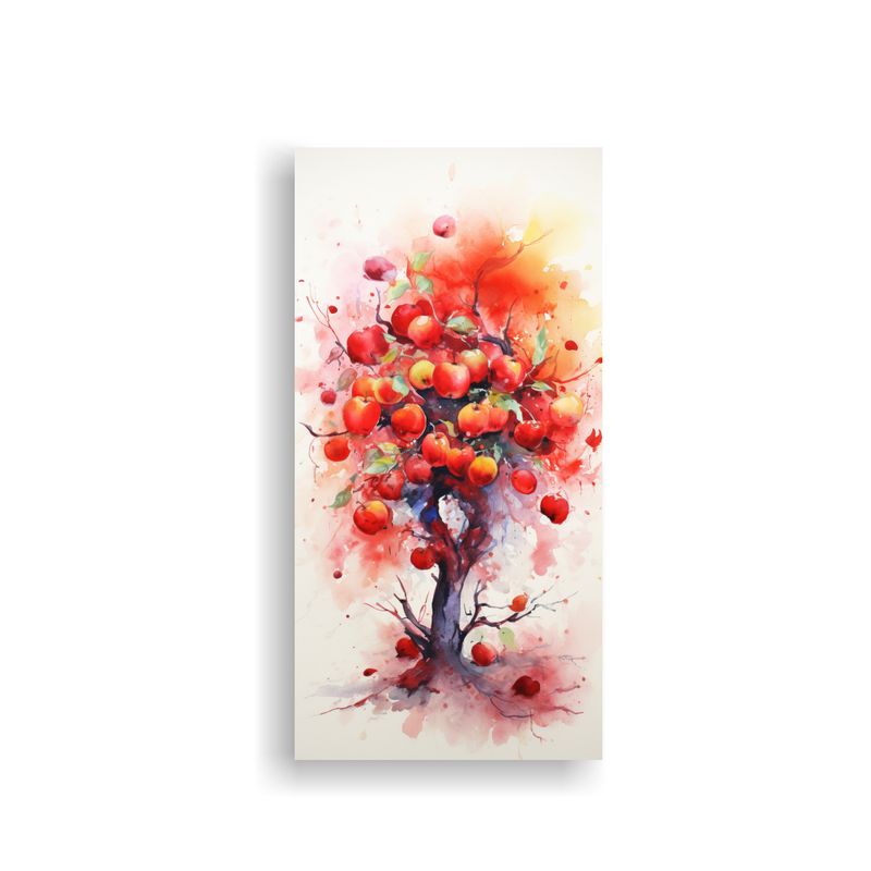 GENERICO - Pintura Abstracta Acuarela A Todo Árbol Fruta 60x120 Cm