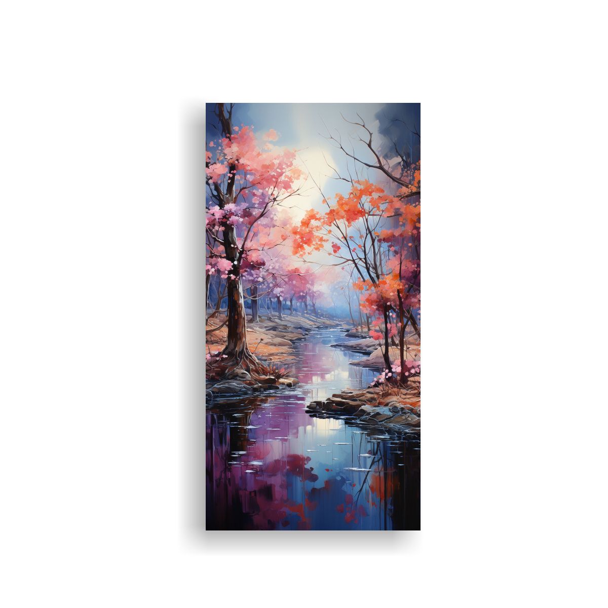 GENERICO - Pintura Abstracta De Naturaleza Viva Con árboles 20x40 Cm