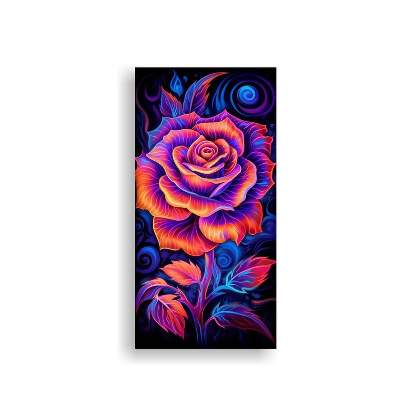 GENERICO - Pintura Abstracta Única De Una Rosa En Primer 80x160 Cm