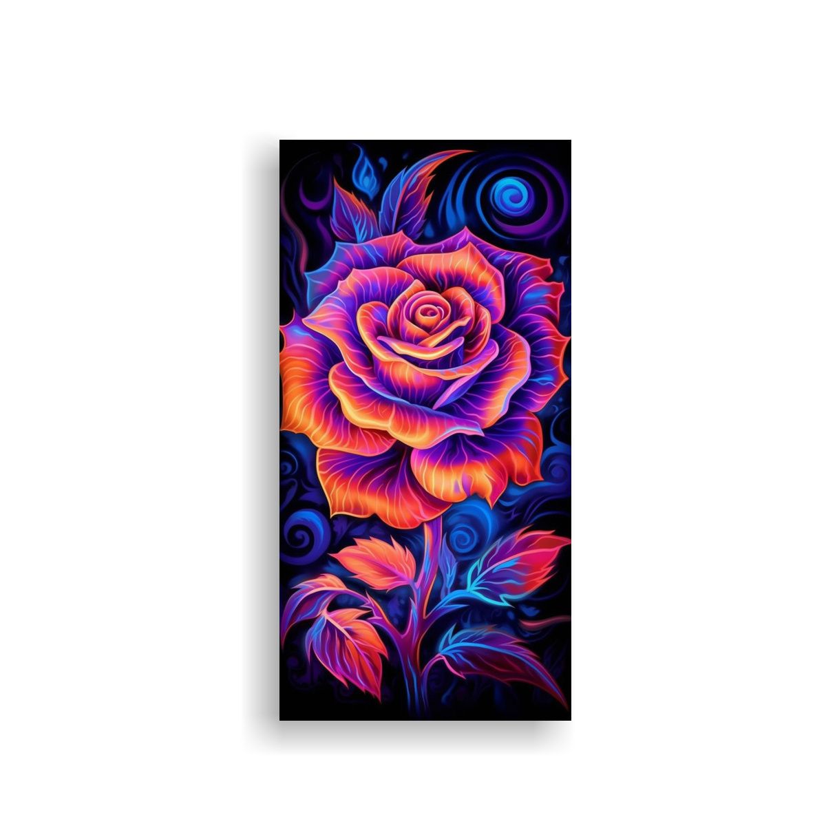 GENERICO - Pintura Abstracta Única De Una Rosa En Primer 80x160 Cm.