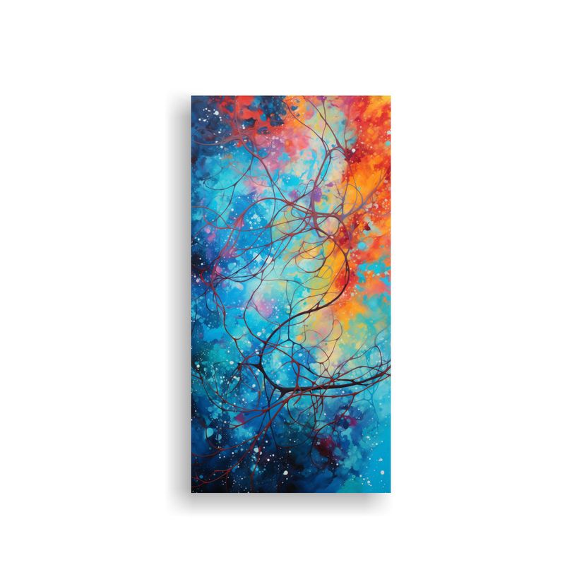 GENERICO - Cuadro Comedor Estilo Jackson Pollock Con Colores 70x140 Cm