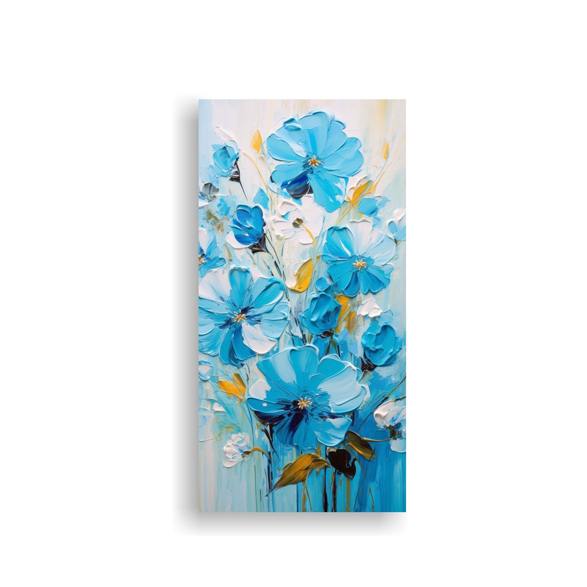 GENERICO - Pintura Multicolor Arte Vertical Turquesa Y Azul 20x40 Cm