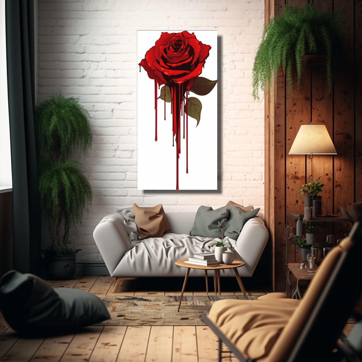 GENERICO - Lienzo De Tela Cuadro Fantasía Rosa Sangrando Y 70x140 Cm