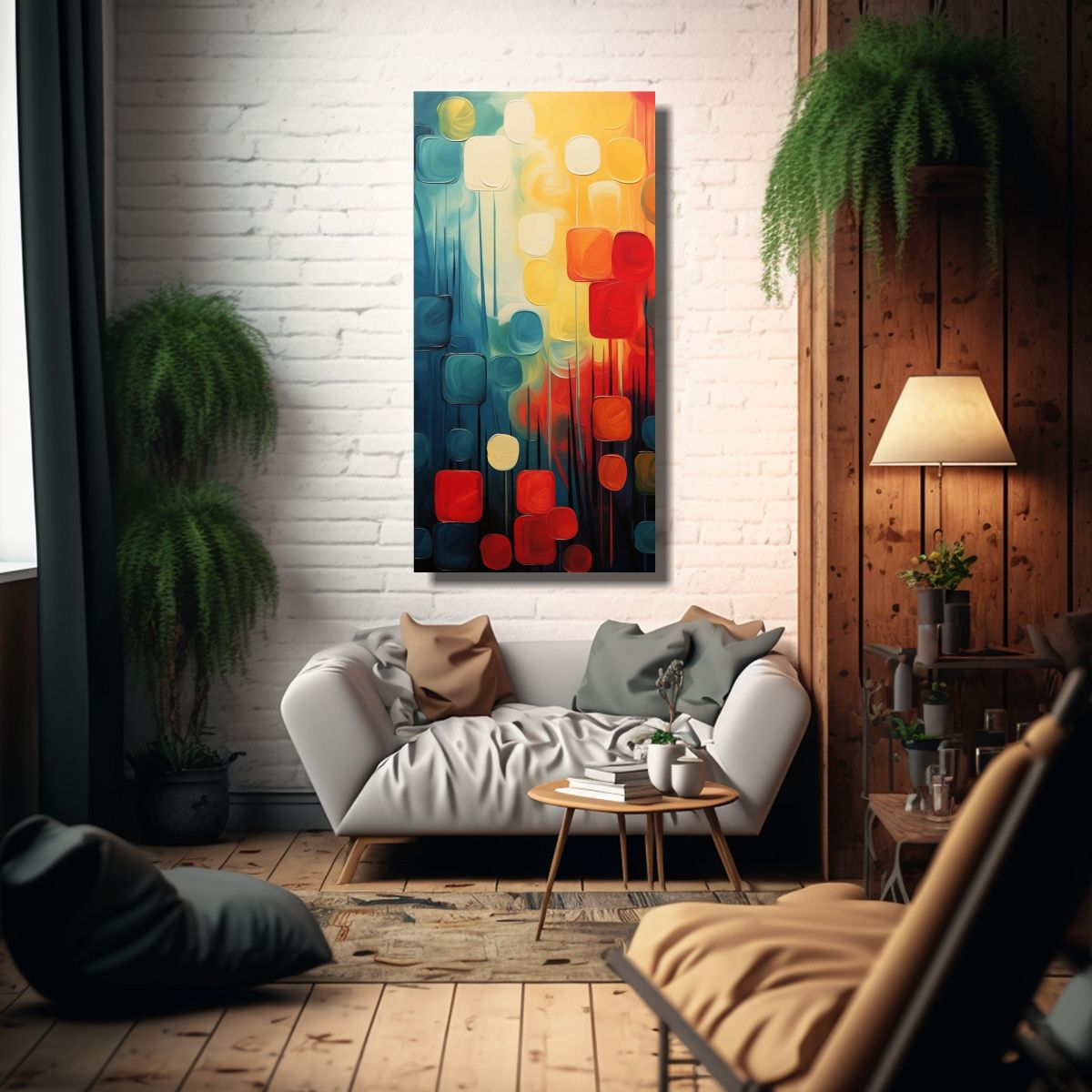 GENERICO - Pintura Abstracta Forestal Para Decoración De 60x120 Cm