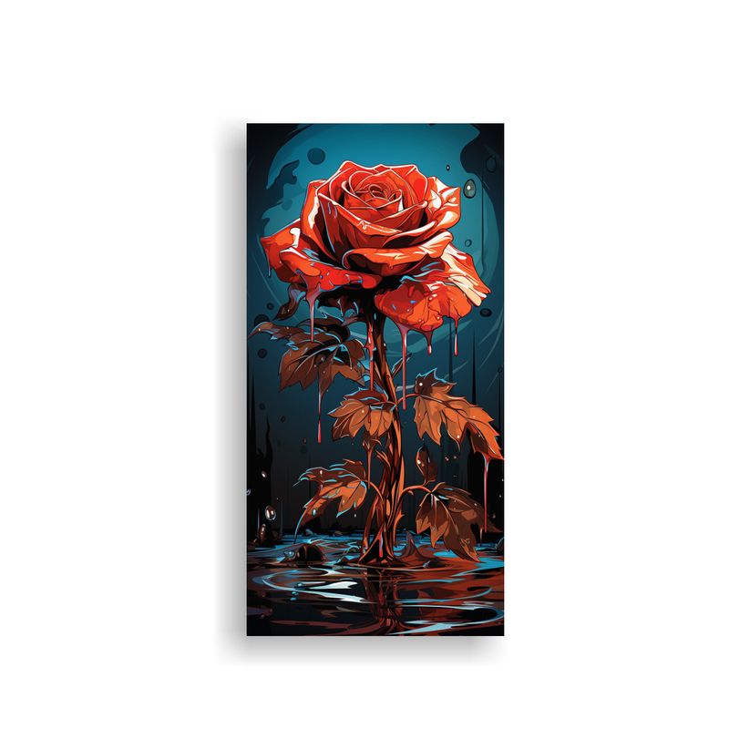 GENERICO - Cuadro Lienzo Estilo Plano Expresión Rosa 40x80 Cm
