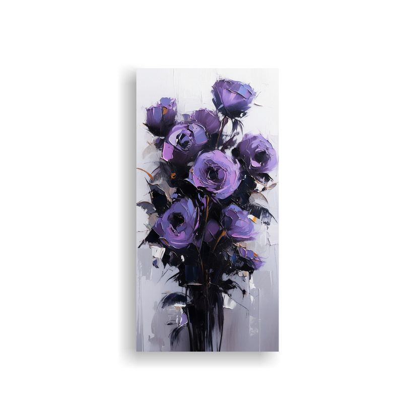 GENERICO - Pintura Al óleo De Flores En Tonalidades 30x60 Cm