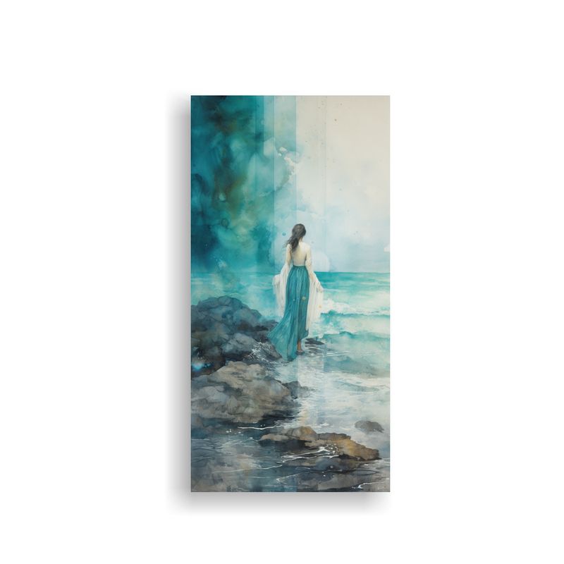 GENERICO - Pintura Lienzo Tela Hermosa Armonía Turquesa 30x60 Cm
