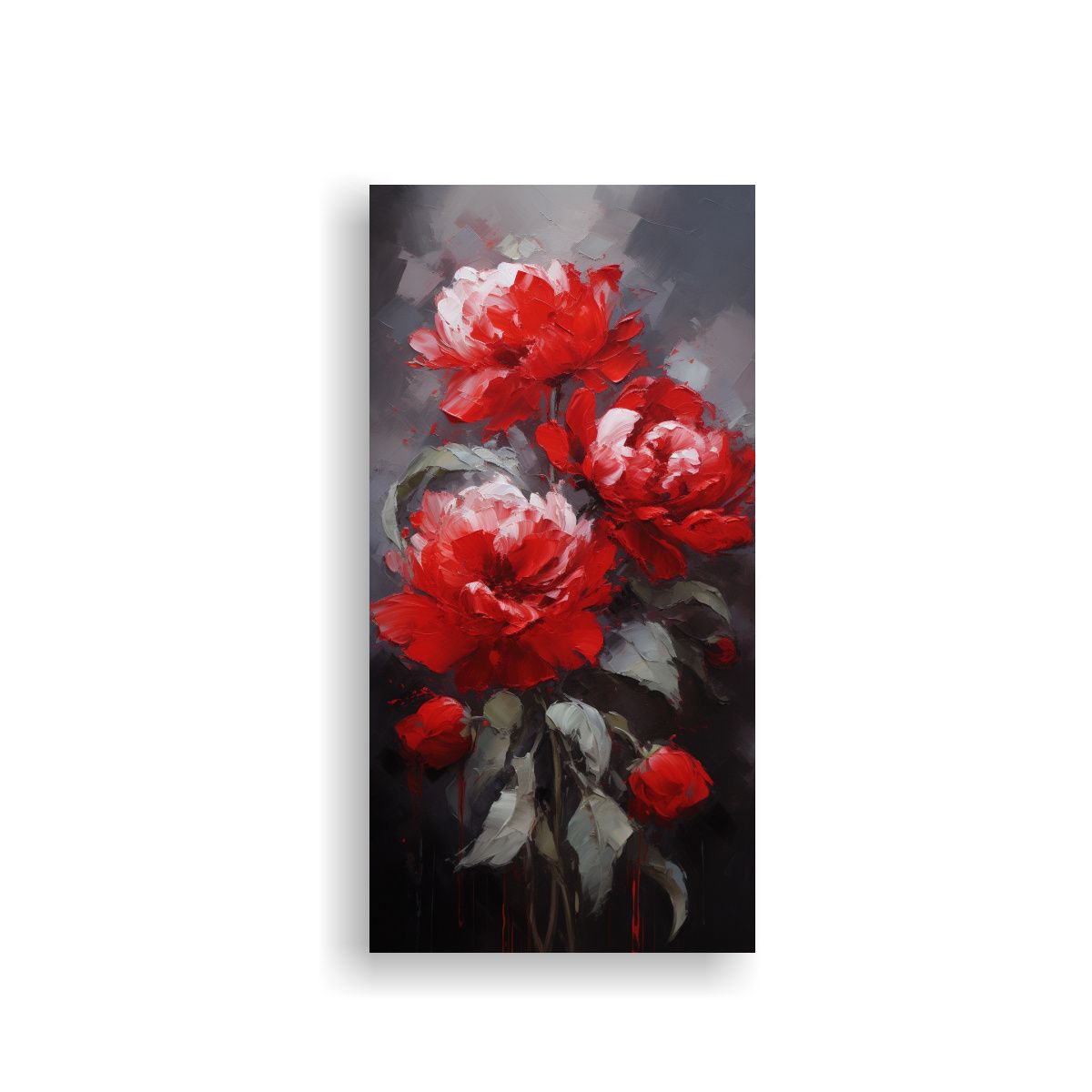 GENERICO - Cuadro Abstracto Original En Lienzo Estilo Flores 80x160 Cm