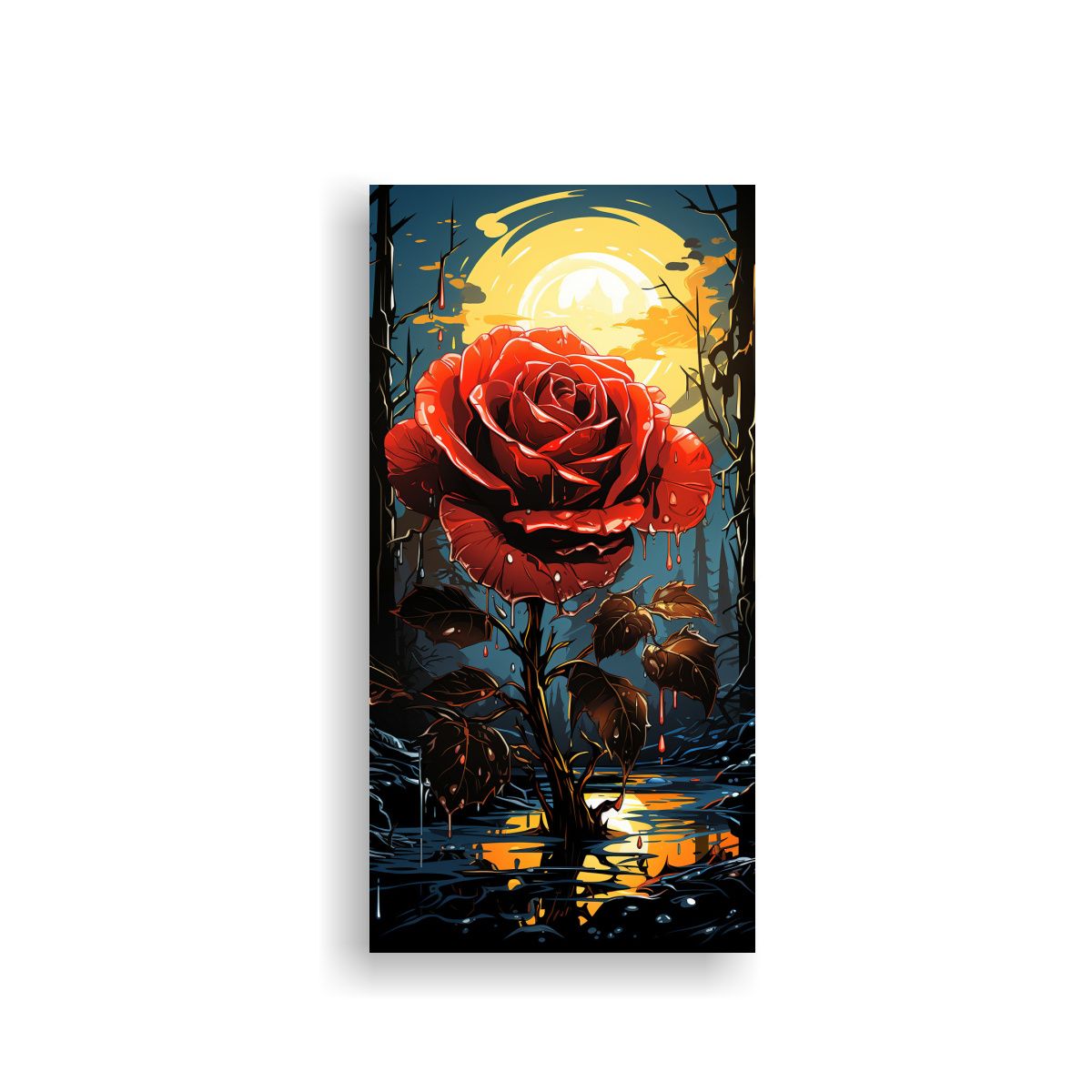 GENERICO - Cuadro Lienzo Arte Pared Rosa Intenso Estilo Plano 30x60 Cm