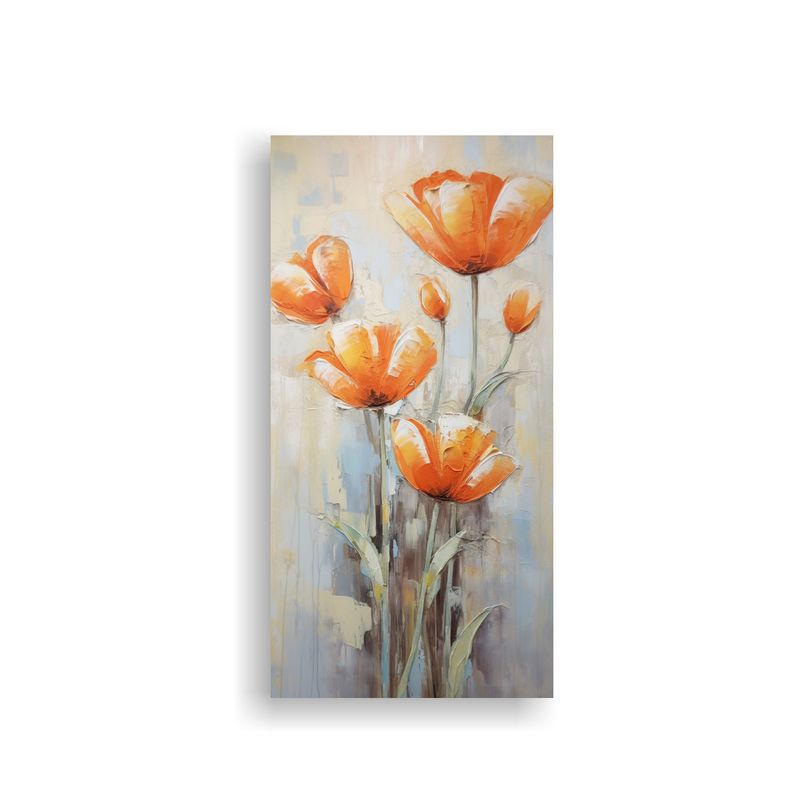 GENERICO - Cuadro De Arte Abstracto Intenso Con Tulipanes 70x140 Cm