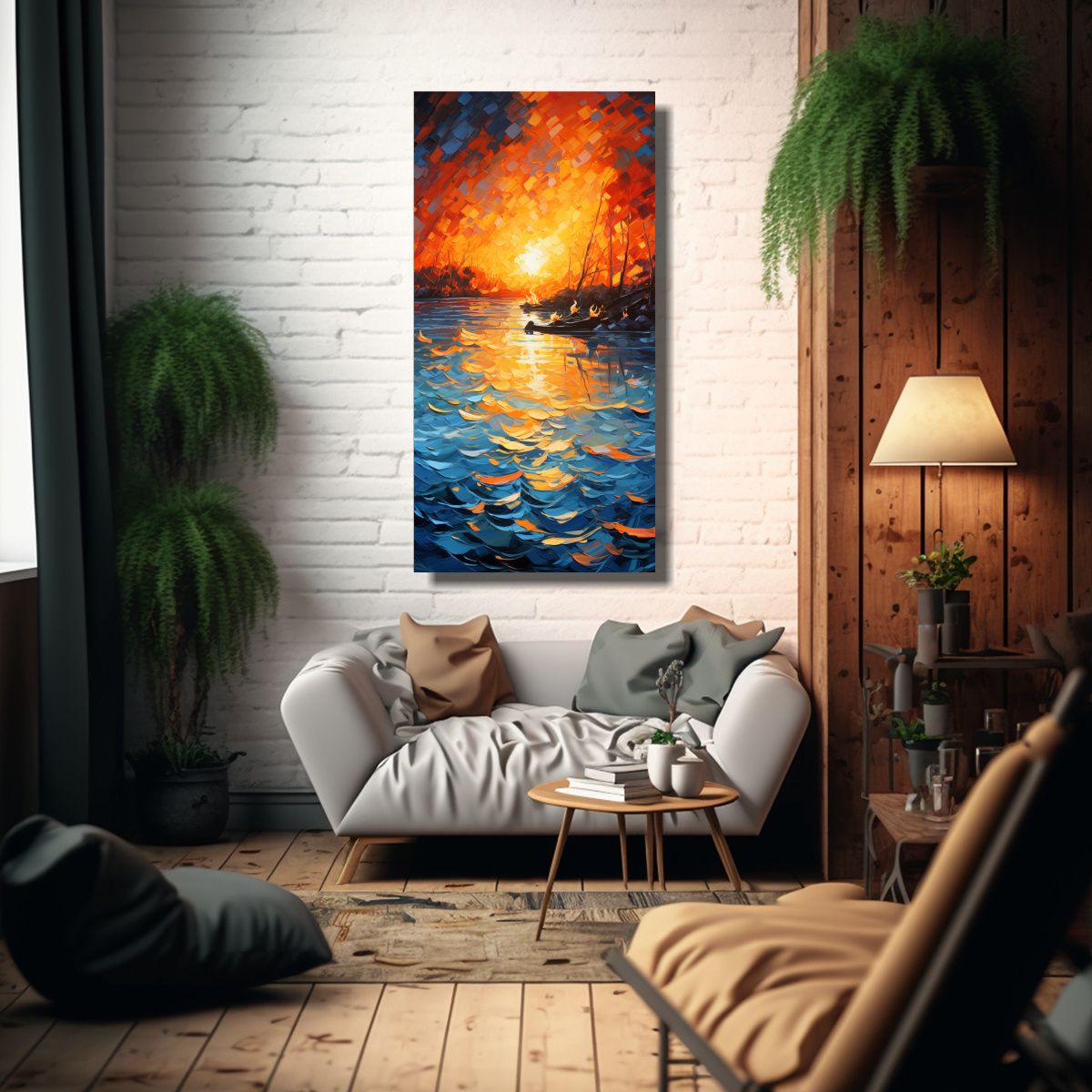 GENERICO - Pinturas Modernas Estilo Tela En Bastidor Mezcla 30x60 Cm