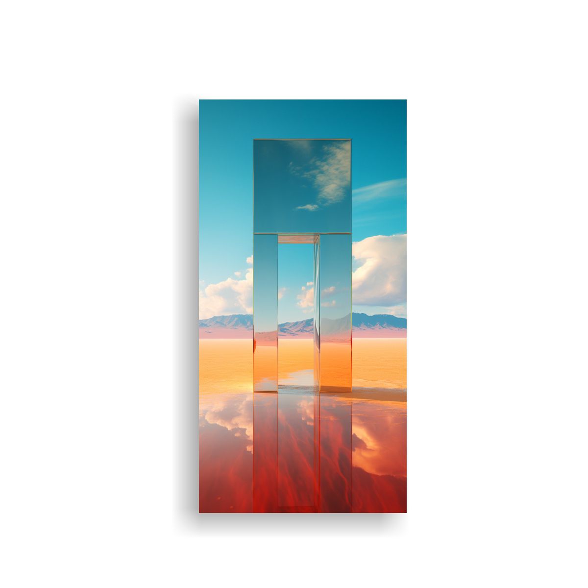 GENERICO - Cuadro Expresión Abstracta Para Comedor Paisaje 70x140 Cm