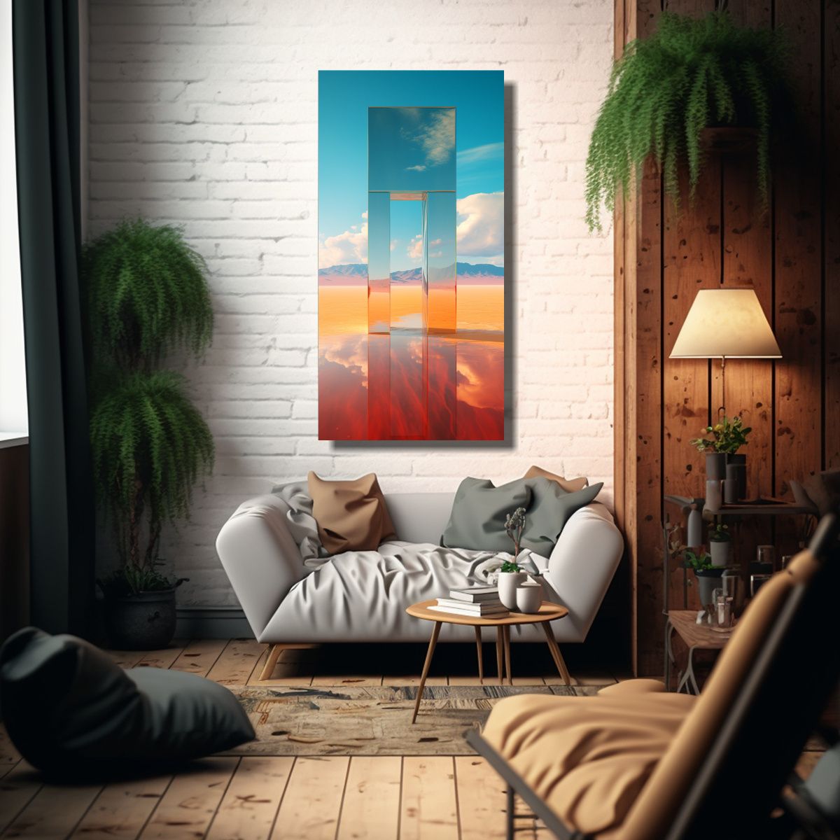 GENERICO - Cuadro Expresión Abstracta Para Comedor Paisaje 70x140 Cm