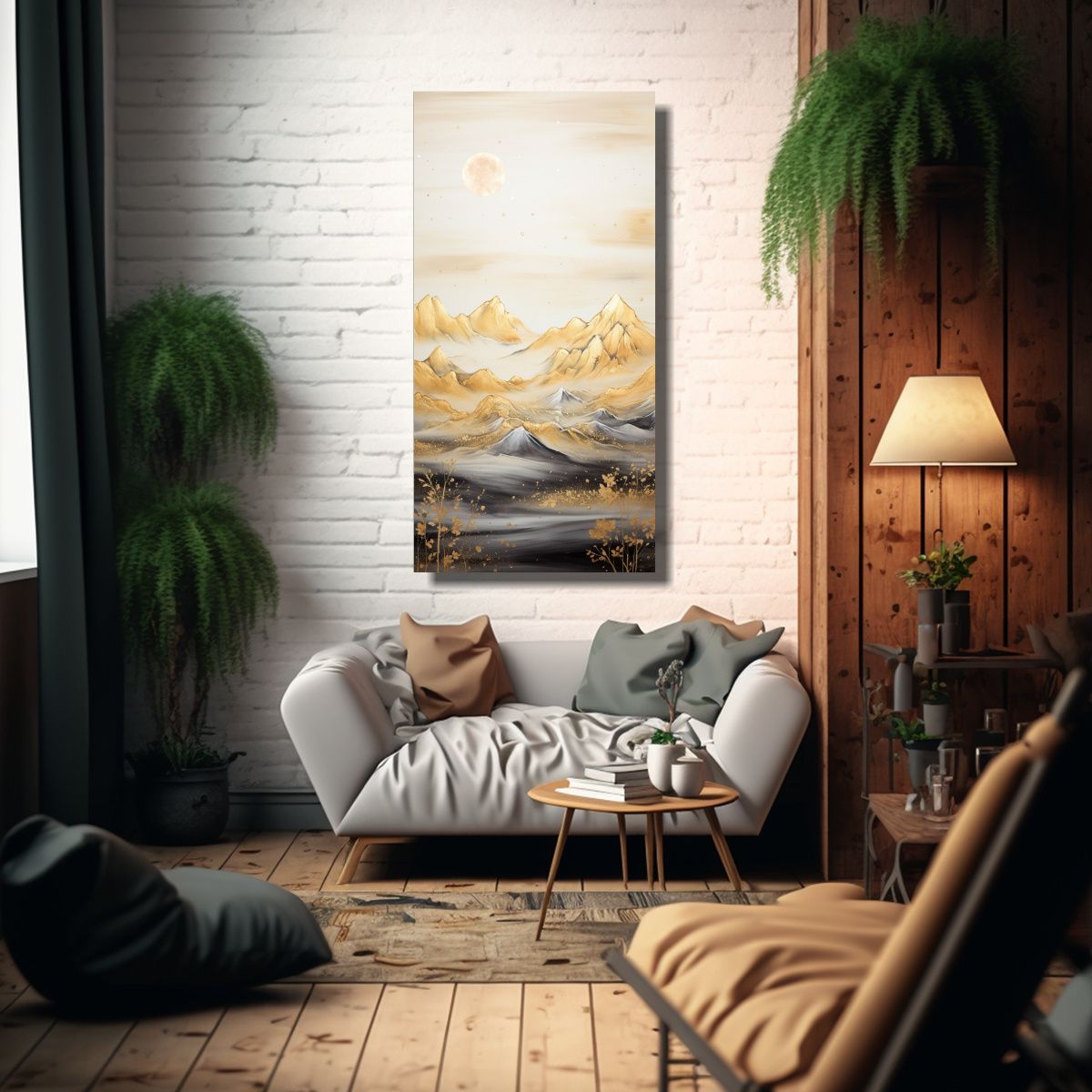 GENERICO - Paisaje De Montaña Con Estilo Elegante Arte De 30x60 Cm