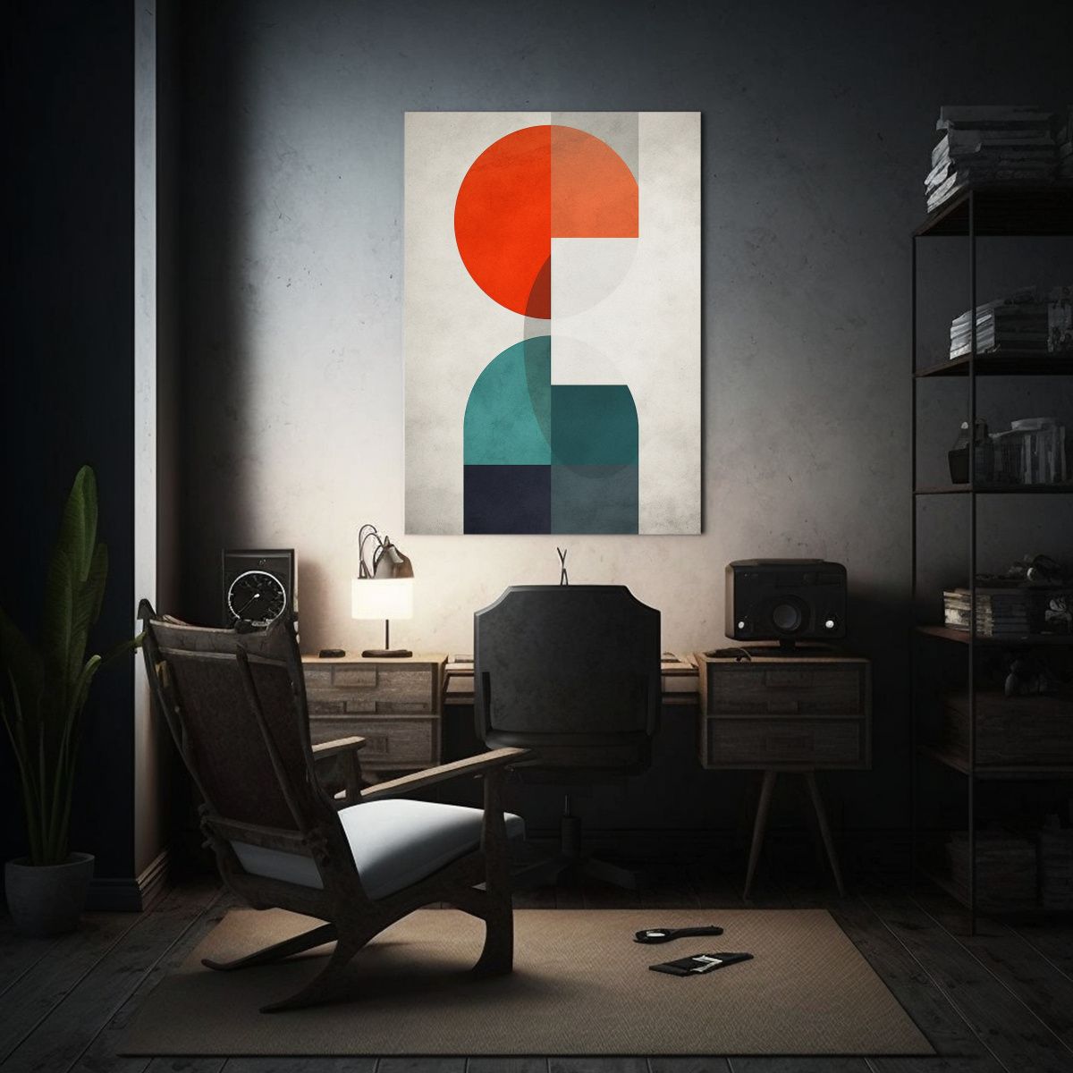 GENERICO - Cuadro Tela Sublimada Estilo Geométrico 80x120 Cm