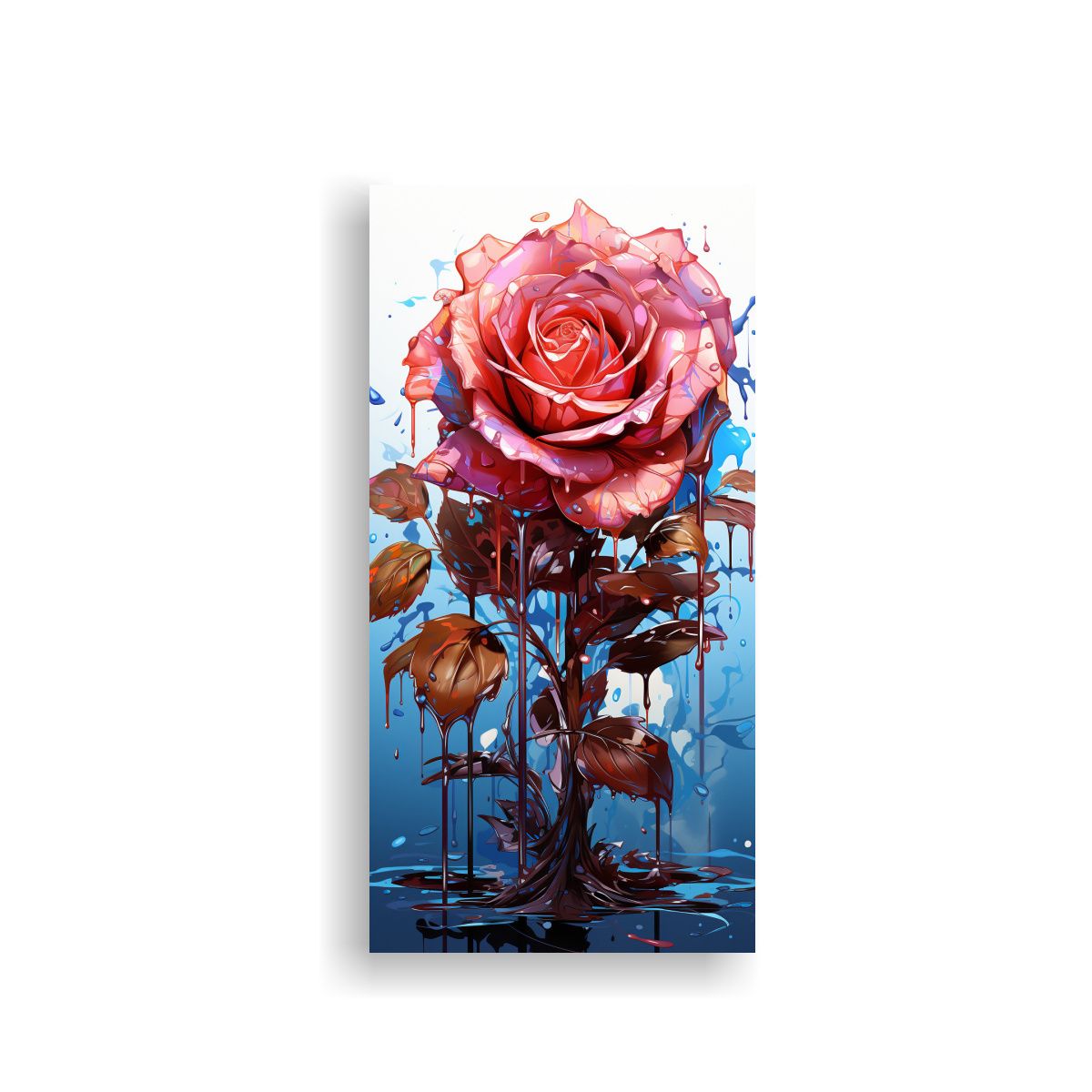 GENERICO - Cuadro Galería Protagonismo Rosa Coloreada Con 40x80 Cm