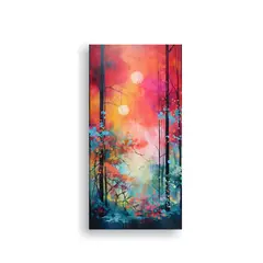 GENERICO - Paisaje Bosque Acuarela Abstracta Arte Decoración 70x140 Cm