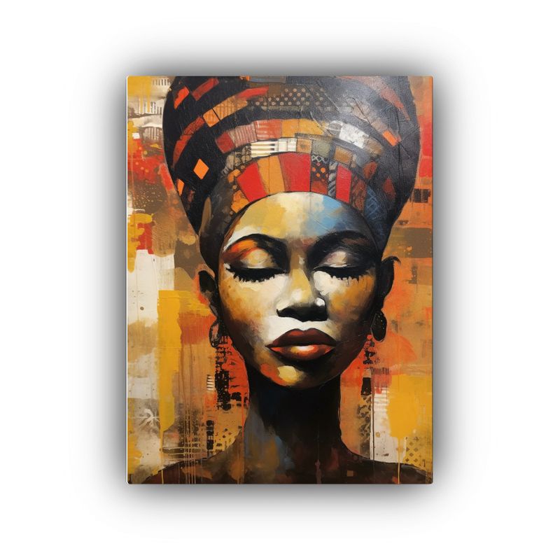 GENERICO - Pintura Abstracta Mujer Africana En Lienzo 80x120 Cm