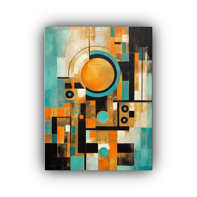 GENERICO - Pintura Abstracta En Bastidor Geometría Audaz 80x120 Cm