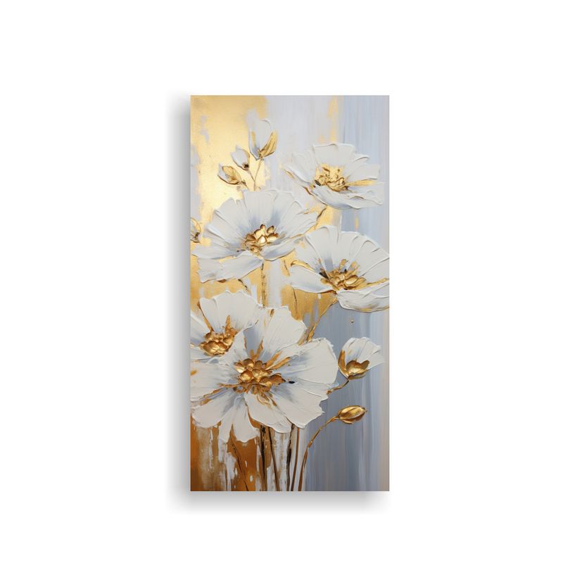 GENERICO - Cuadro Calidos Refinado Con Flores Doradas En 70x140 Cm
