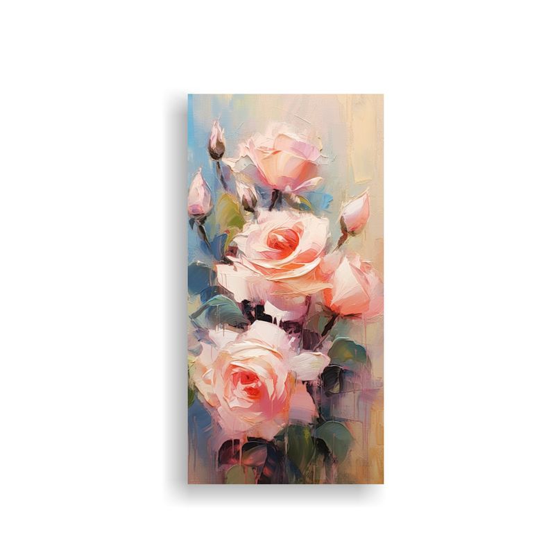 GENERICO - Cuadro De Cuadro Rosas Rosadas En Un Arreglo 80x160 Cm