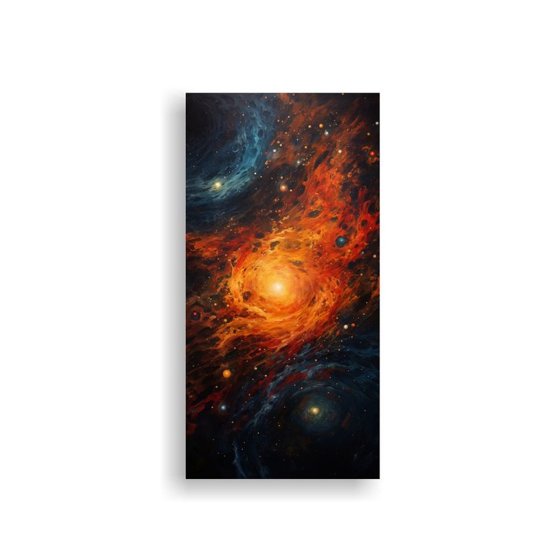 GENERICO - Cuadro Abstracto Vibrante Con Galaxias En 60x120 Cm
