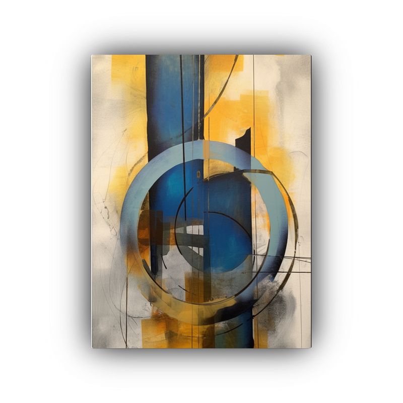 GENERICO - Lienzo Abstracto Perspectiva En Azul Oscuro Y 80x120 Cm