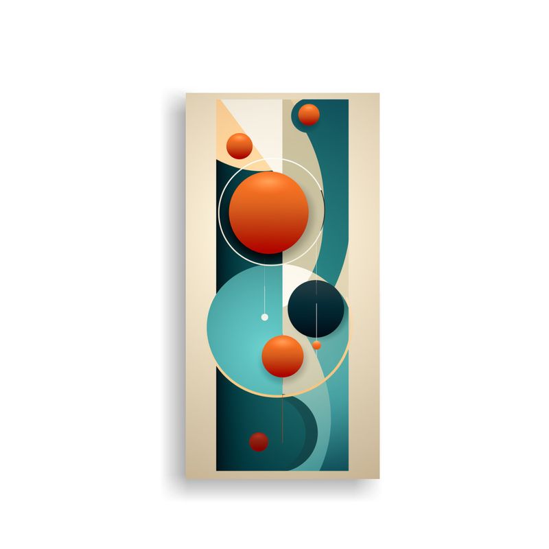 GENERICO - Arte Abstracto Canva Formas Minimalistas De Arte 30x60 Cm
