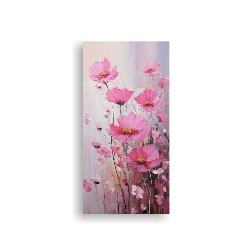 GENERICO - Cuadro Impactante De Flores Rosas En Lienzo En El 20x40 Cm