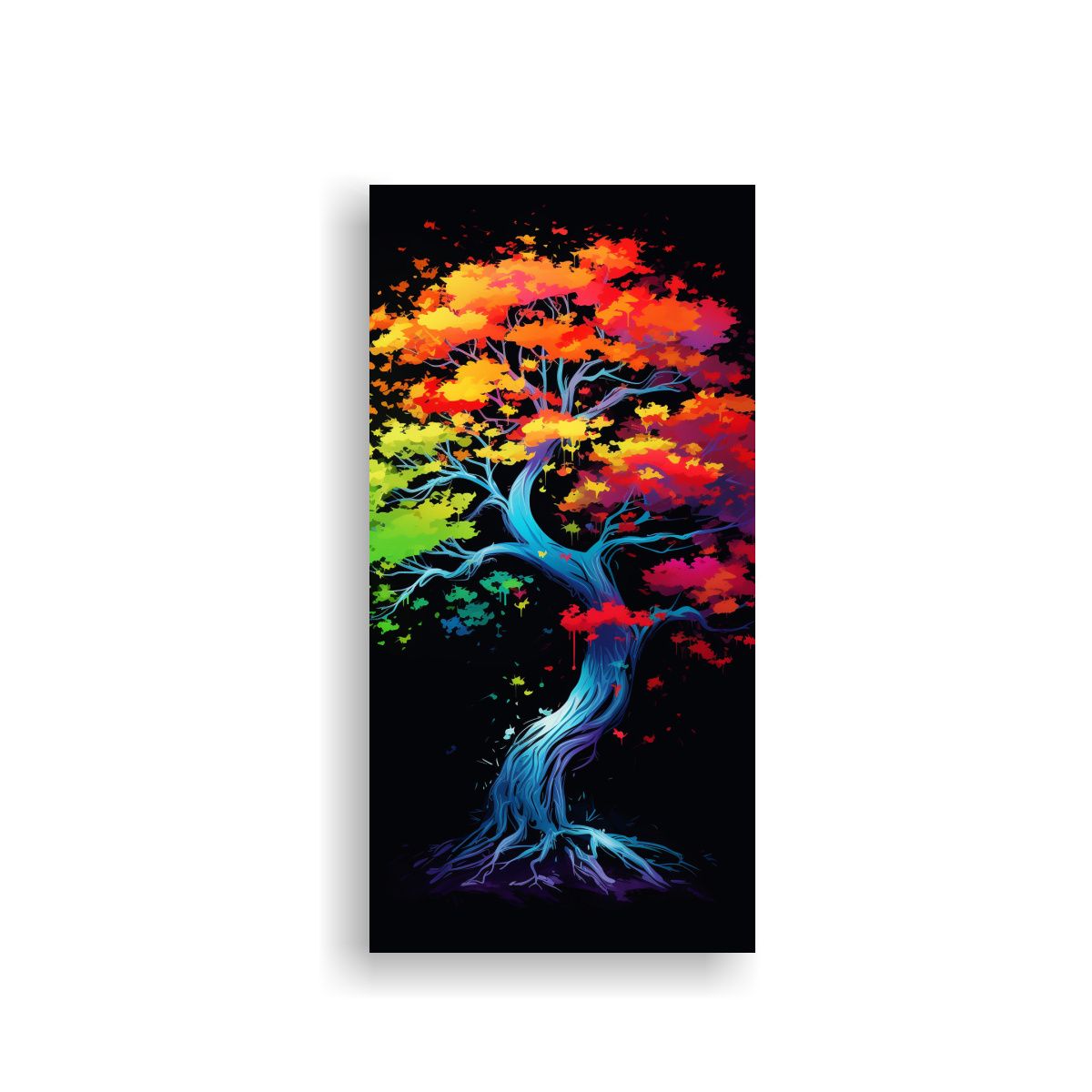 GENERICO - Pintura En Bastidor Con árbol De Acacia En 30x60 Cm.