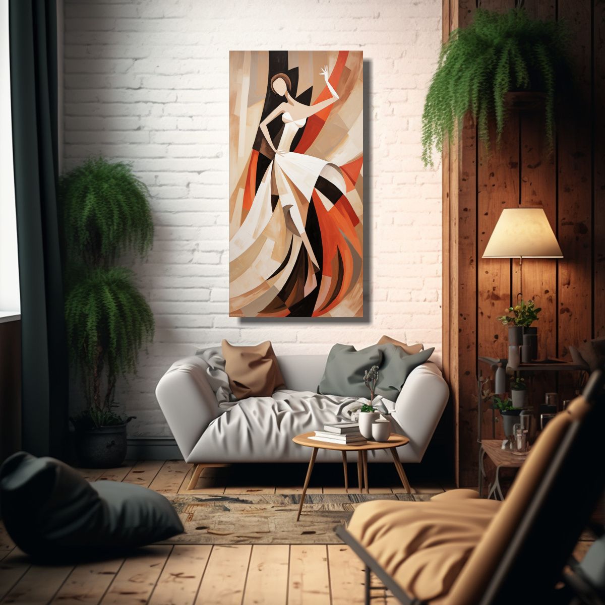 GENERICO - Cuadros Abstractos De Bailarinas Para Decorar 50x100 Cm