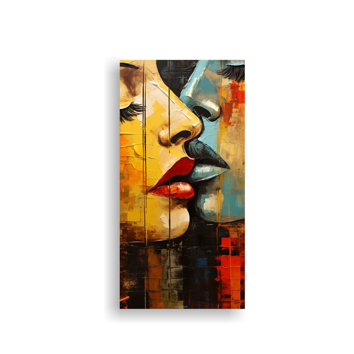 GENERICO - Cuadro Beso Acuarela Equilibrio Abstracto 60x120 Cm